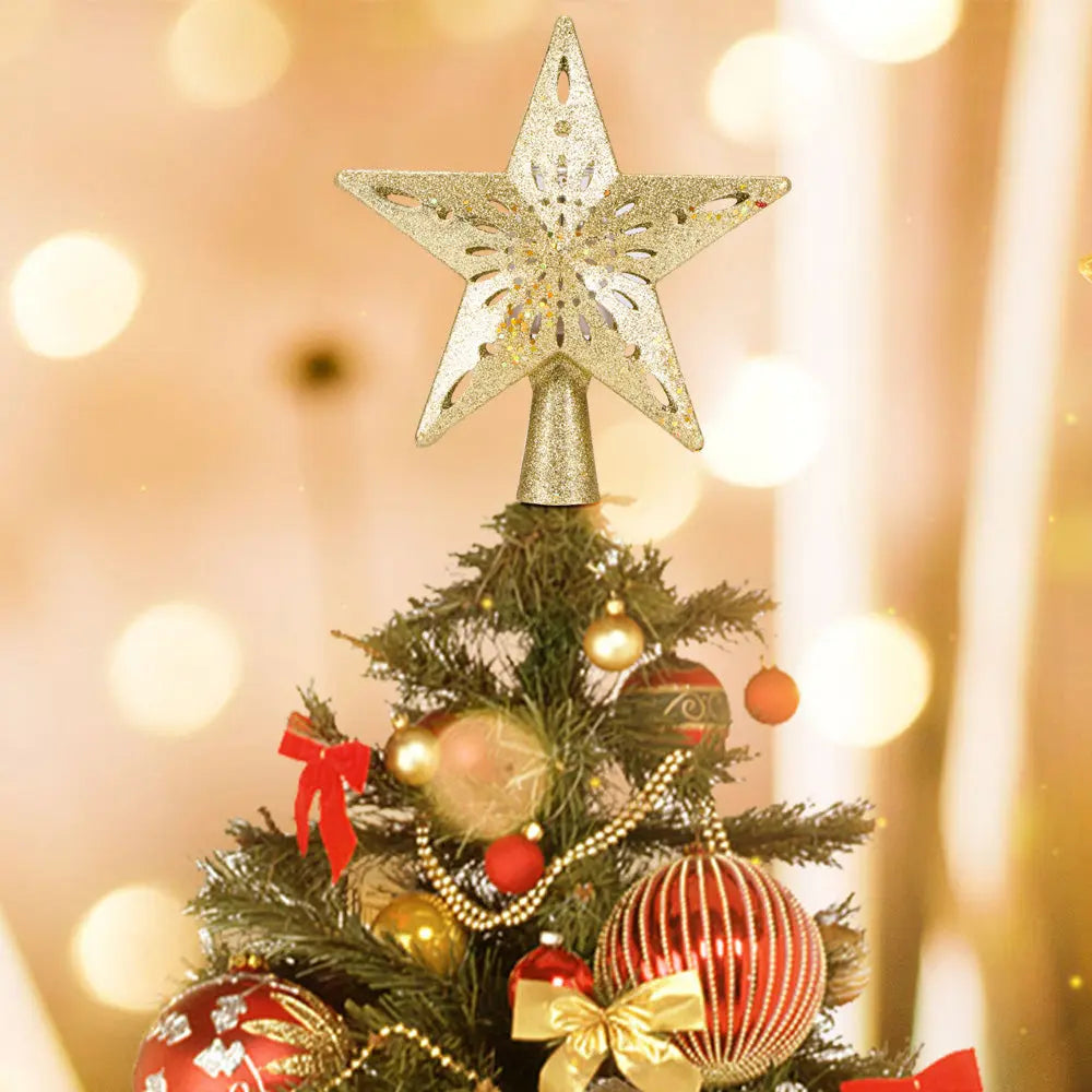 Christmas Tree Top Light Star Snowflake Shape LED Laser Projector Lights Christmas Tree Ornament - Real Deal