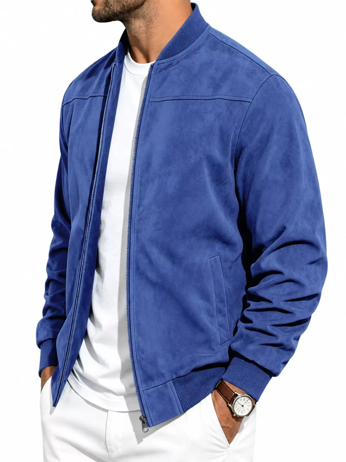 Men's Full Size Zip Up Long Sleeve Jacket Plus Size - Real Deal