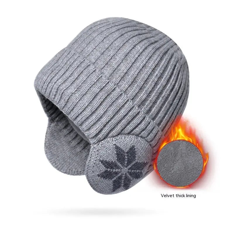 Thermal Knitting Woolen Cap Men's Fleece-lined Thickened Winter Trending Products - Real Deal