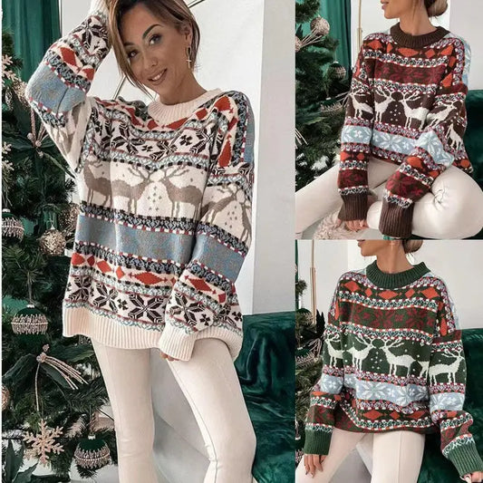 Christmas Jacquard Loose-Fit Sweater, detail
