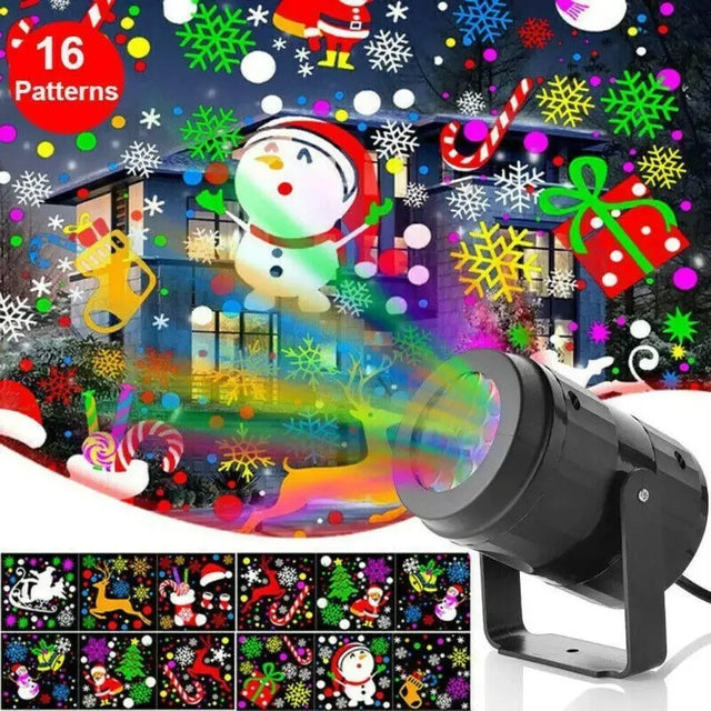 Christmas Party Lights Snowflake Projector Light Led Stage Light Rotating Xmas Pattern Outdoor Holiday Lighting Garden Christmas Decor - Real Deal
