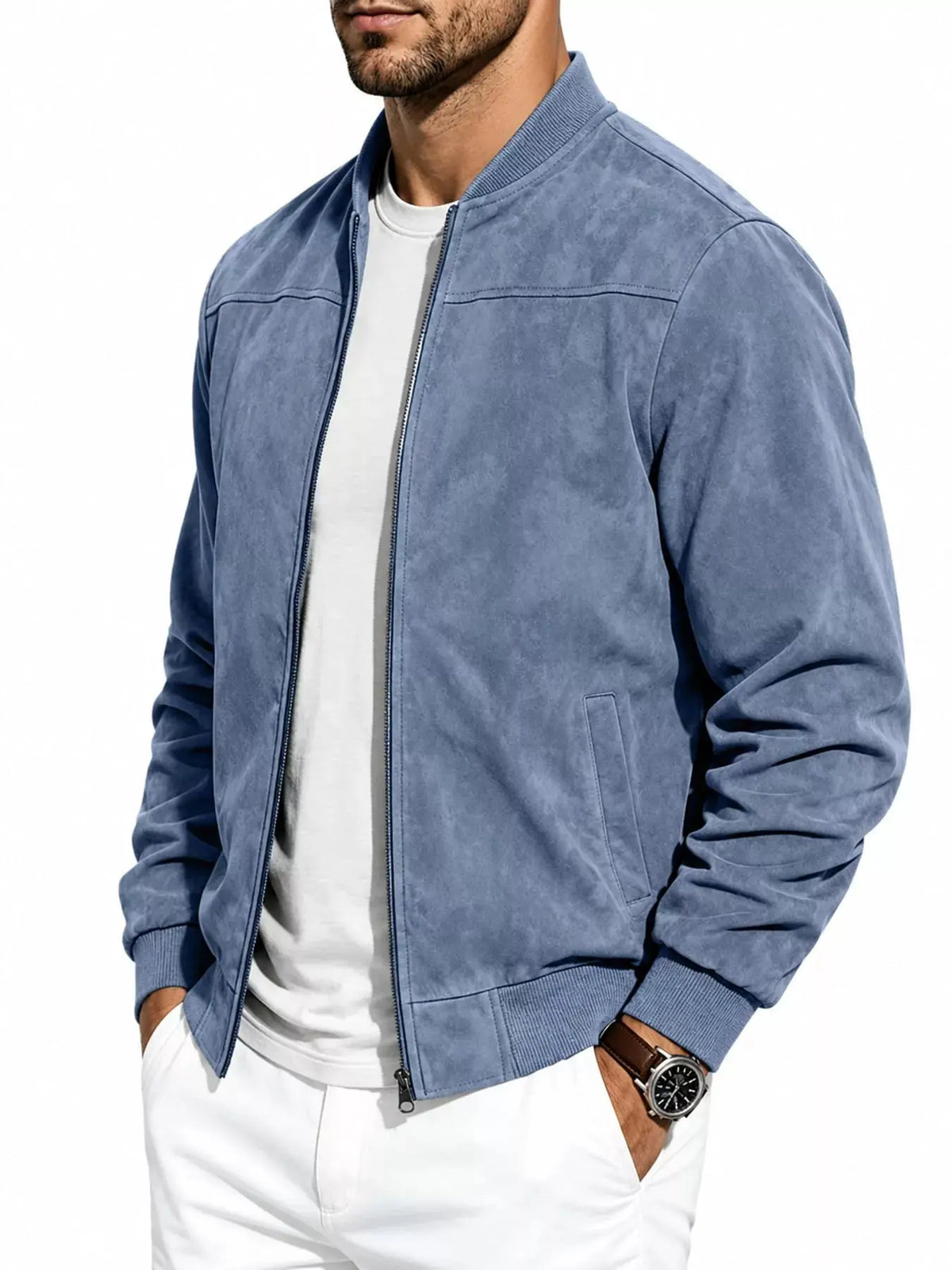 Men's Full Size Zip Up Long Sleeve Jacket Plus Size - Real Deal