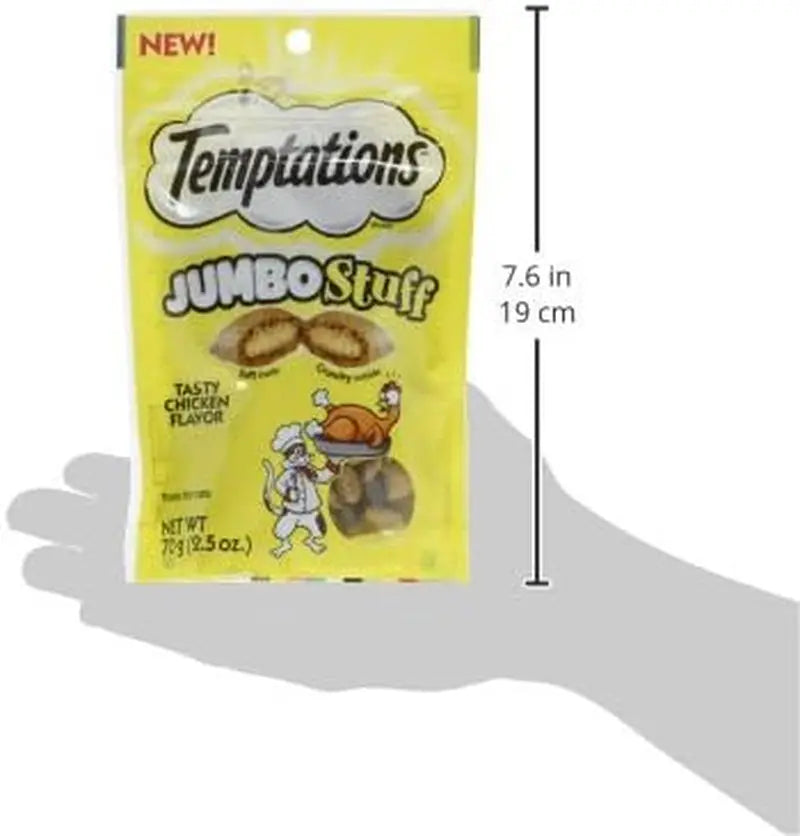 Jumbo Stuff Crunchy & Soft Cat Treats, Chicken, 2.5 Oz, 12 Pack - Real Deal