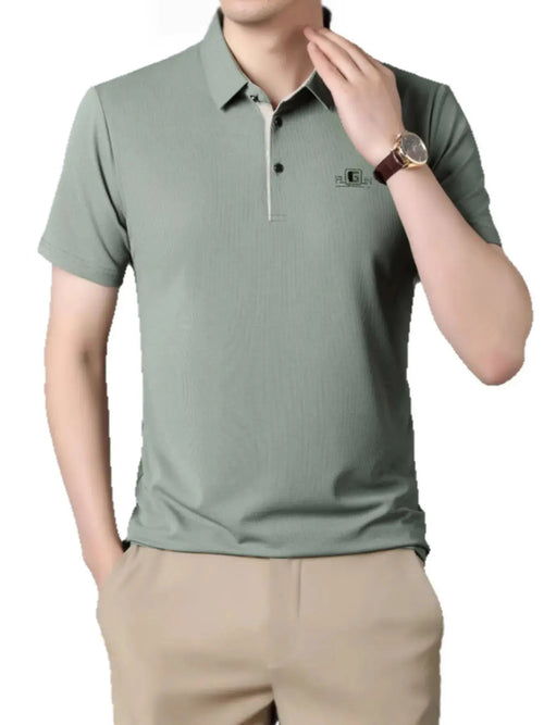 Men's Plus Size Button Detail Short Sleeve Polo