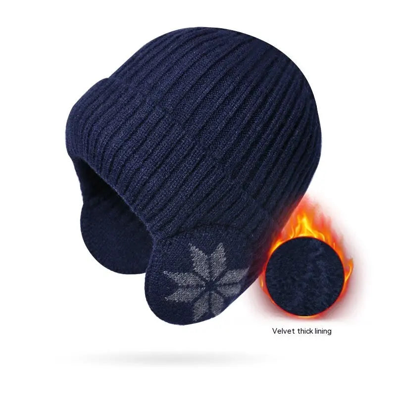 Thermal Knitting Woolen Cap Men's Fleece-lined Thickened Winter Trending Products - Real Deal