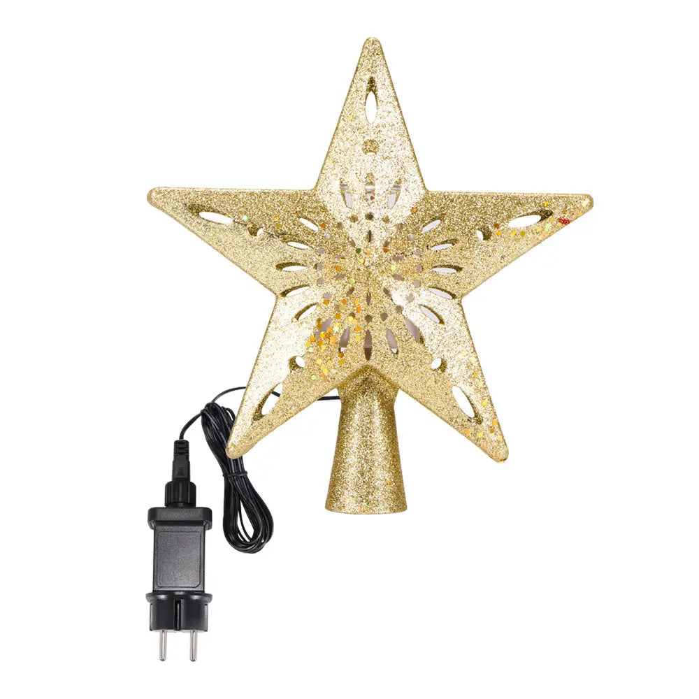 Christmas Tree Top Light Star Snowflake Shape LED Laser Projector Lights Christmas Tree Ornament - Real Deal
