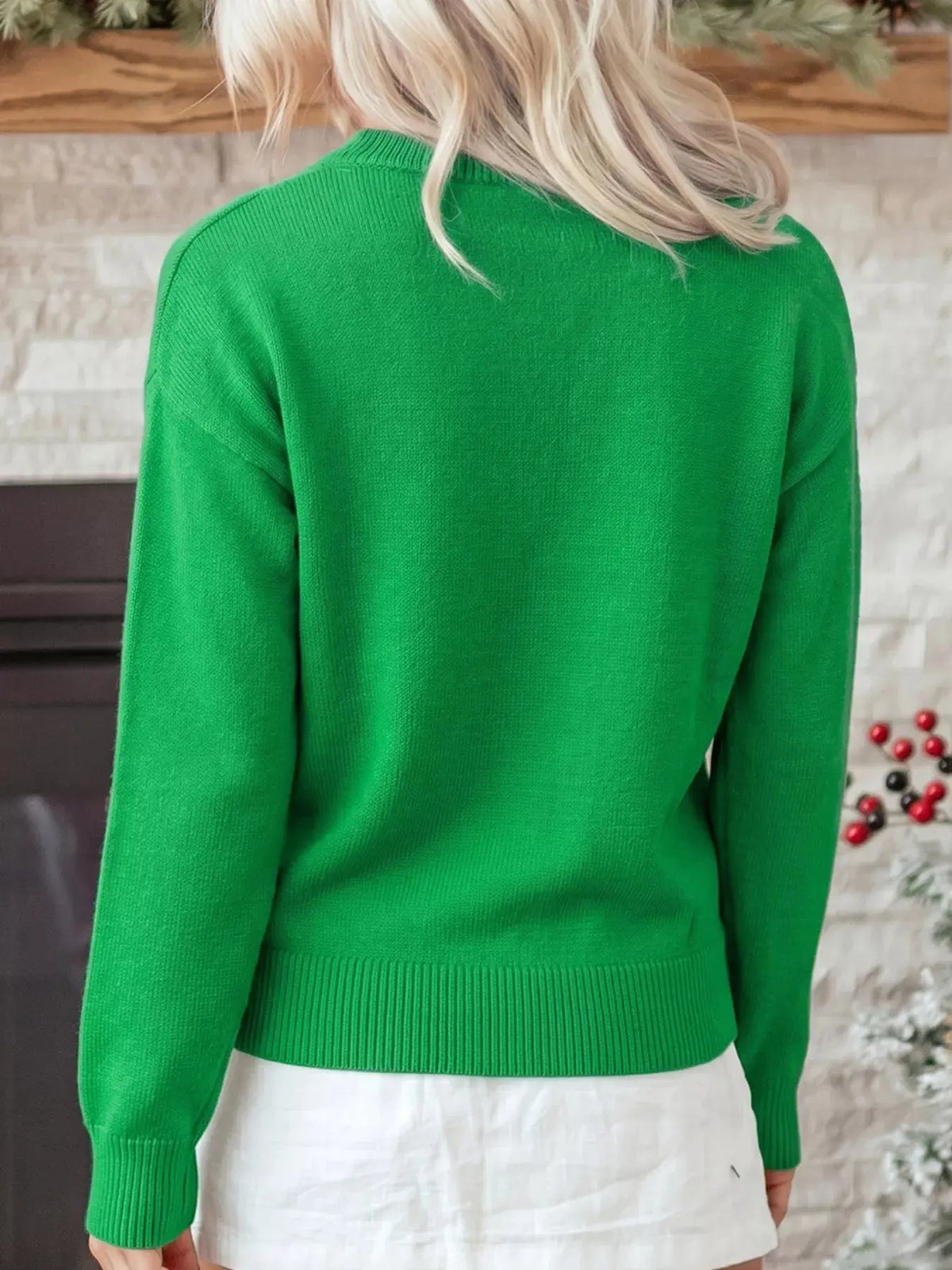 Abstract Patch Embroidery Christmas Pullover Sweater - Real Deal