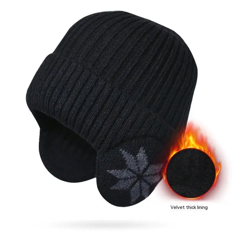 Thermal Knitting Woolen Cap Men's Fleece-lined Thickened Winter Trending Products - Real Deal