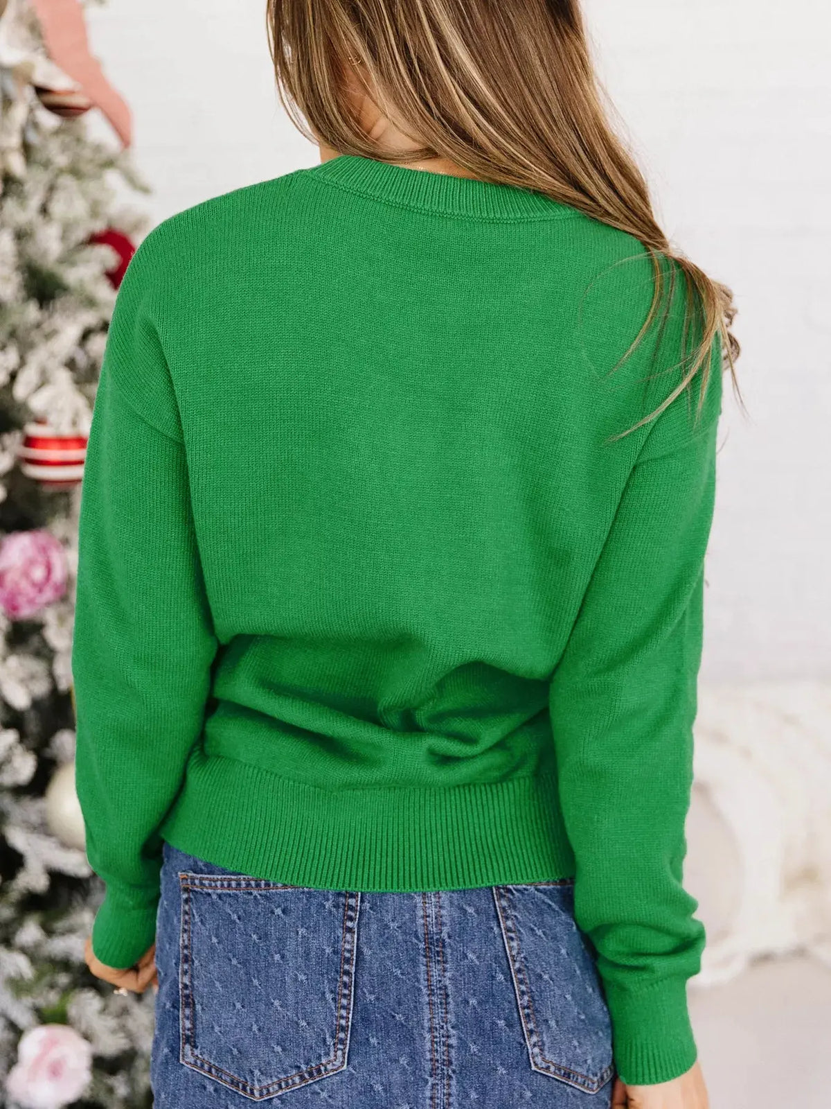Abstract Patch Embroidery Christmas Pullover Sweater - Real Deal