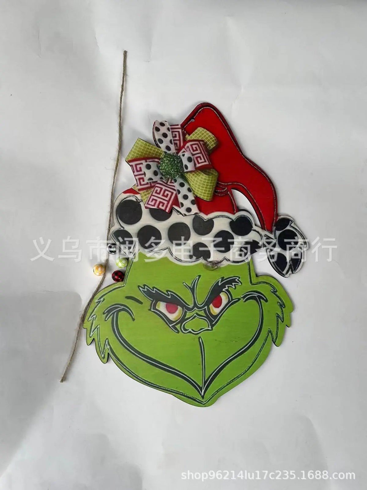 Wooden Door Sign Grinch Head Christmas Decor - Real Deal