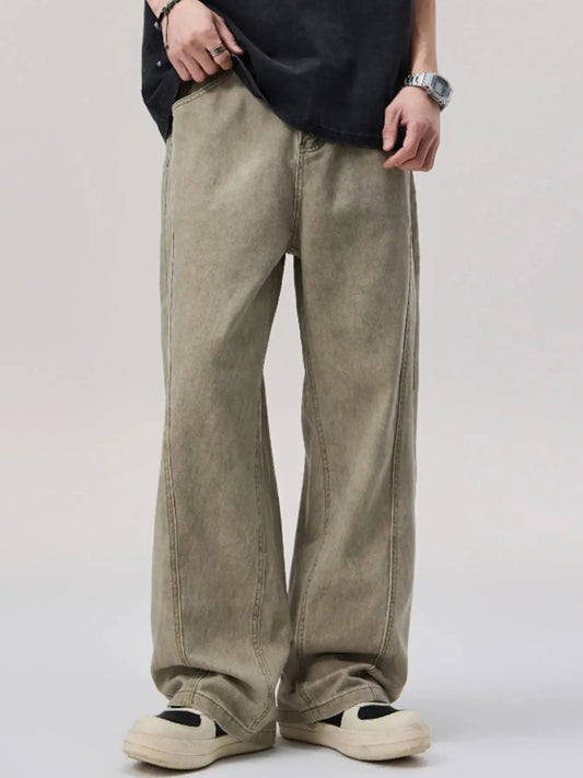 Men's Vintage Washed Loose-Fit Wide-Leg Pants - Real Deal
