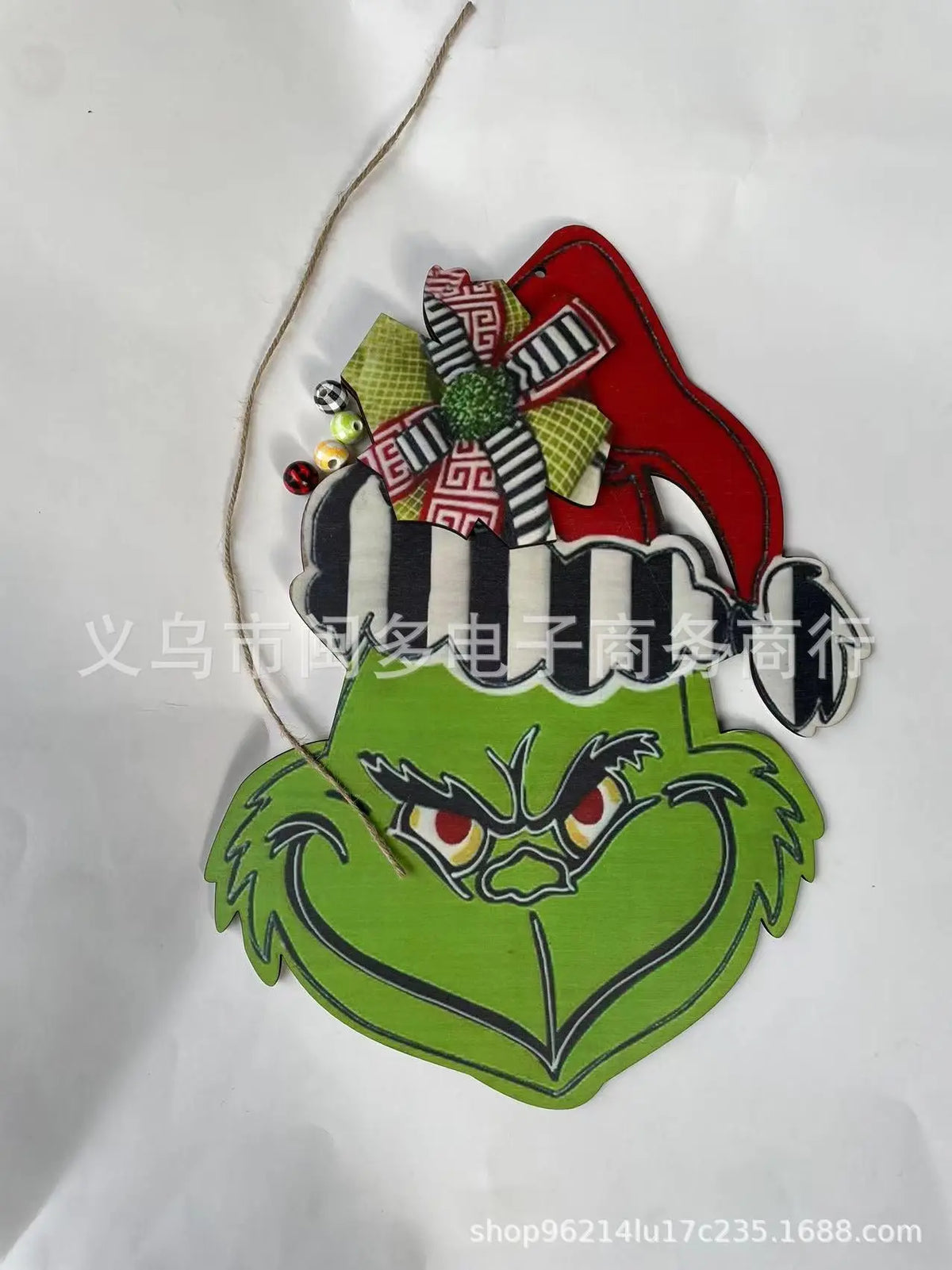 Wooden Door Sign Grinch Head Christmas Decor - Real Deal