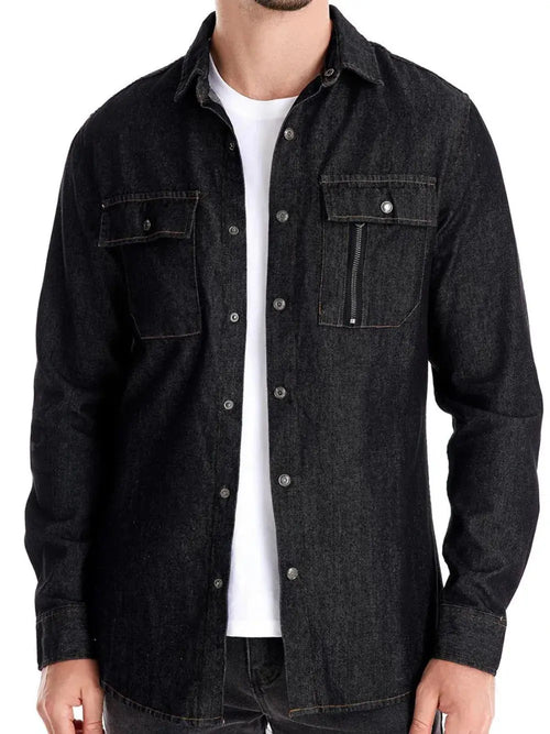 Men's Snap Down Long Sleeve Denim Shirt