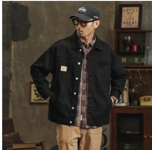 Men's Cotton Lapel Vintage Cargo Jacket Spring 2025 - Real Deal