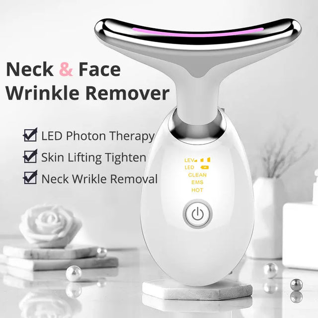EMS Thermal Neck Lifting And Tighten Massager Electric Microcurrent Wrinkle Remover - Real Deal