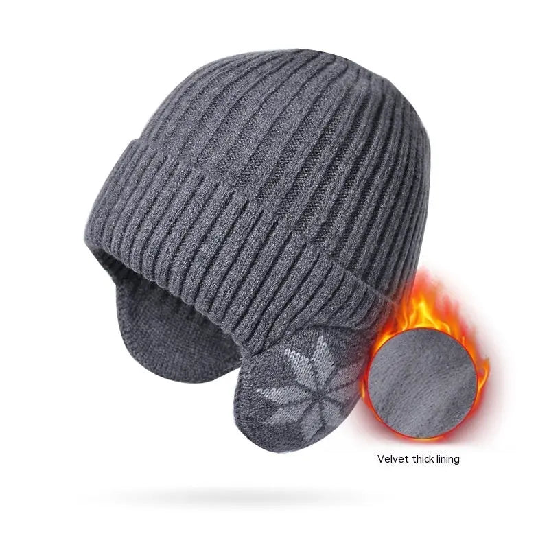 Thermal Knitting Woolen Cap Men's Fleece-lined Thickened Winter Trending Products - Real Deal