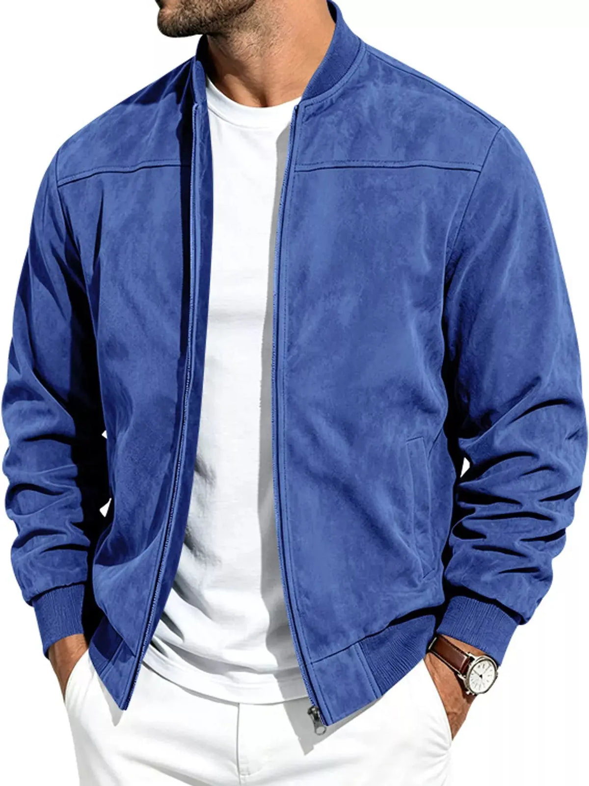 Men's Full Size Zip Up Long Sleeve Jacket Plus Size - Real Deal