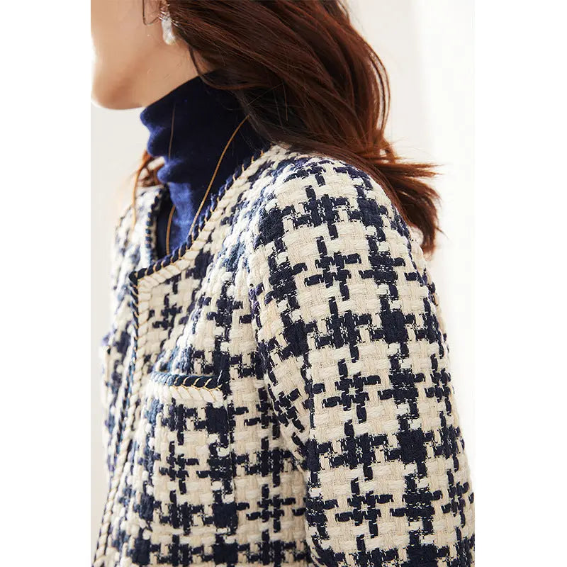 Houndstooth Small Fragrance Jacket Women Clothing - Real Deal