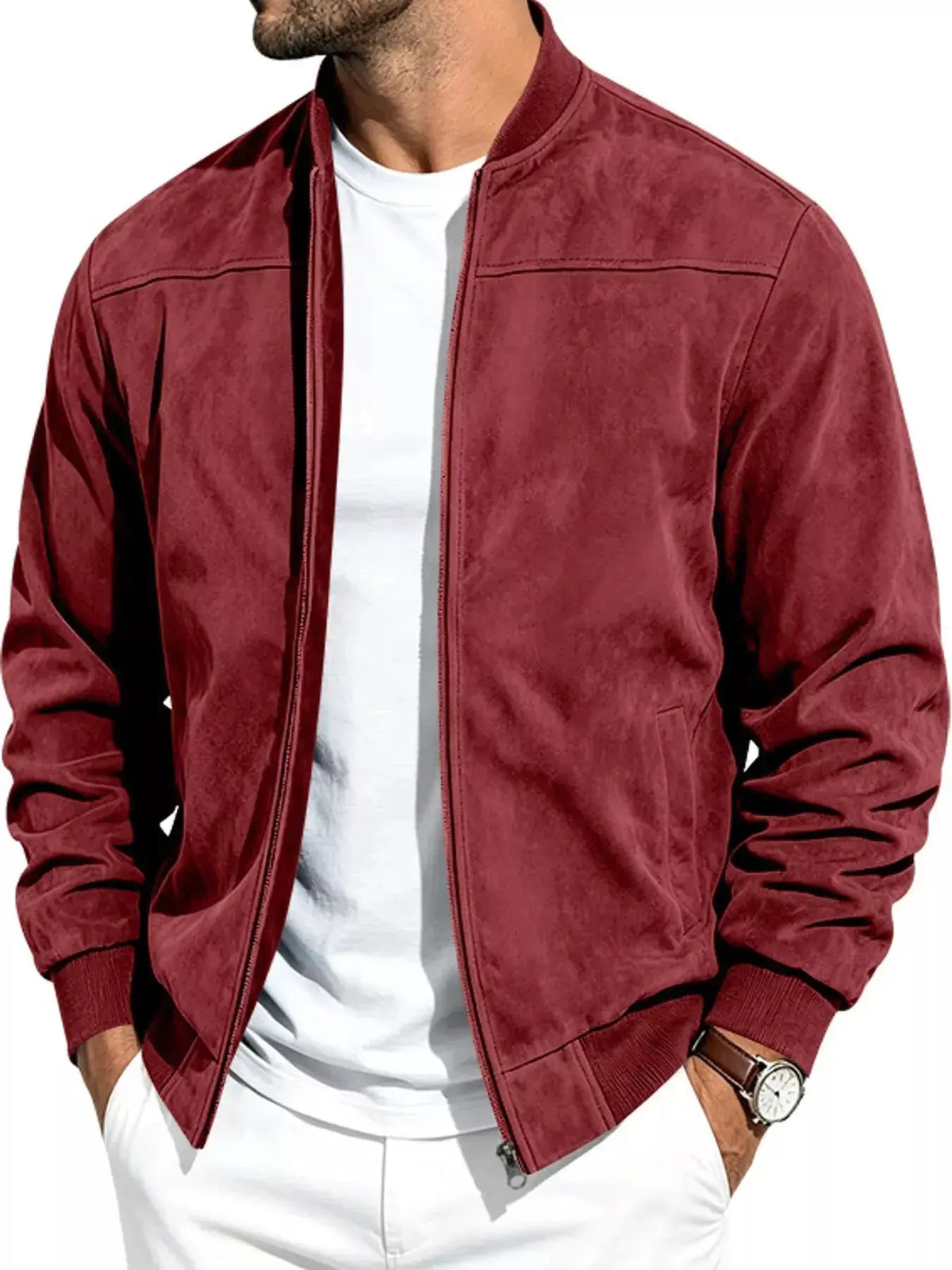 Men's Full Size Zip Up Long Sleeve Jacket Plus Size - Real Deal