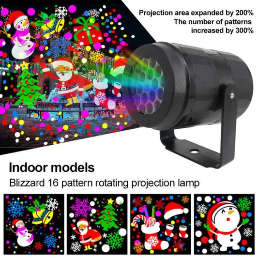 Christmas Party Lights Snowflake Projector Light Led Stage Light Rotating Xmas Pattern Outdoor Holiday Lighting Garden Christmas Decor - Real Deal