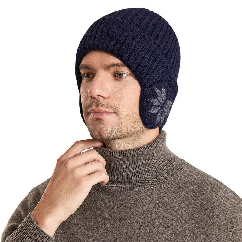 Thermal Knitting Woolen Cap Men's Fleece-lined Thickened Winter Trending Products - Real Deal