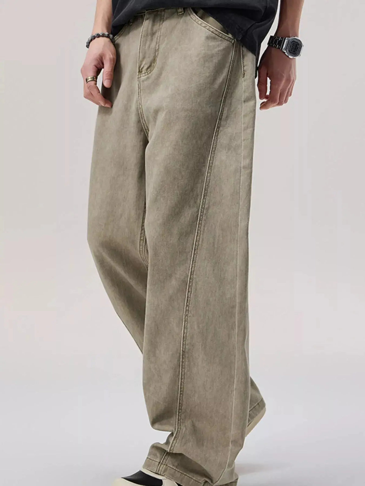 Men's Vintage Washed Loose-Fit Wide-Leg Pants - Real Deal