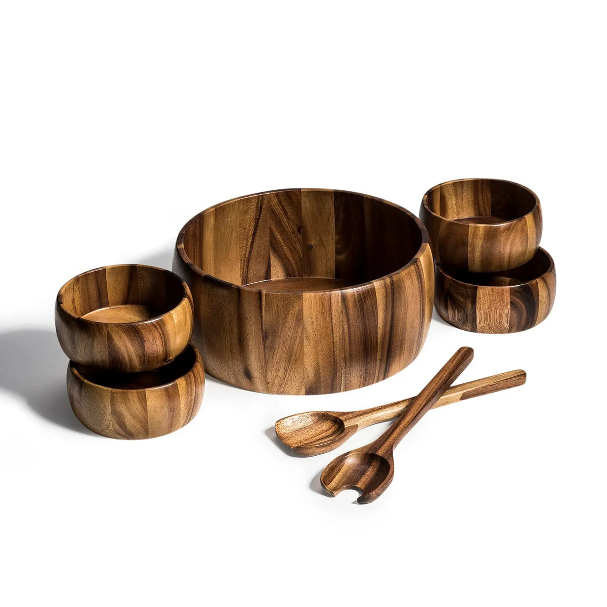 Dragor 7 Piece - Extra Large Salad Bowl with Servers and 4 Individuals - Real Deal