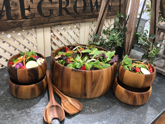 Dragor 7 Piece - Extra Large Salad Bowl with Servers and 4 Individuals - Real Deal